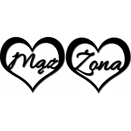 DEKORACJE WESELE SERCA KOŁA MĄŻ ŻONA