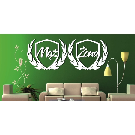 DEKORACJE WESELNE HERB KOŁA MĄŻ ŻONA