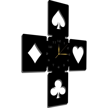 AŻUROWY ZEGAR ŚCIENNY POKER