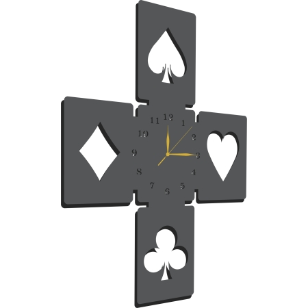 AŻUROWY ZEGAR ŚCIENNY POKER