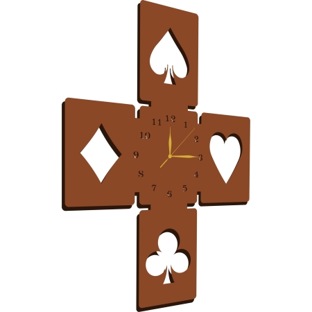 AŻUROWY ZEGAR ŚCIENNY POKER