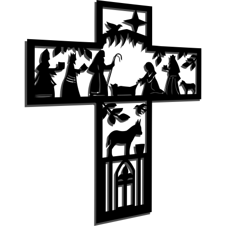 AŻUROWY OBRAZ ŚCIENNY RELIGIJNY KRZYŻ