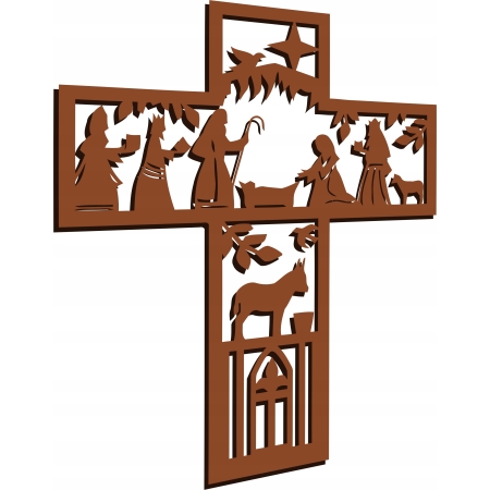 AŻUROWY OBRAZ ŚCIENNY RELIGIJNY KRZYŻ