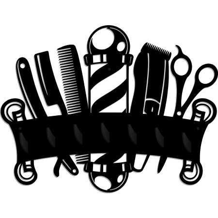 Wieszak na ubrania duży wieszak ścienny ażurowy barbershop dla barbera