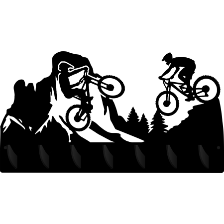 Wieszak na ubrania ścienny ażurowy duży czarny dla rowerzysty prezent