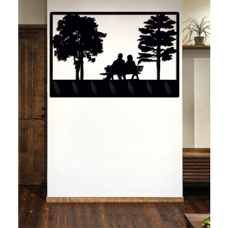 Wieszak ścienny na ubrania ażurowy duży czarny PARA romantyczny prezent