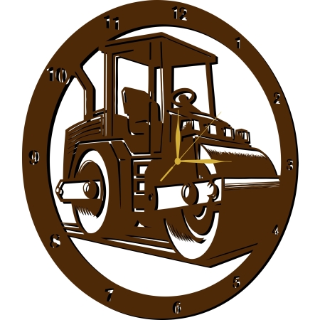 ZEGAR ŚCIENNY WALEC DLA KIEROWCY WALCA DROGOWCA PREZENT