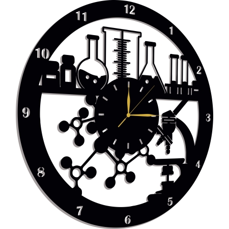 ZEGAR ŚCIENNY DLA NAUCZYCIELA CHEMII CHEMIKA DO LABORATORIUM PREZENT