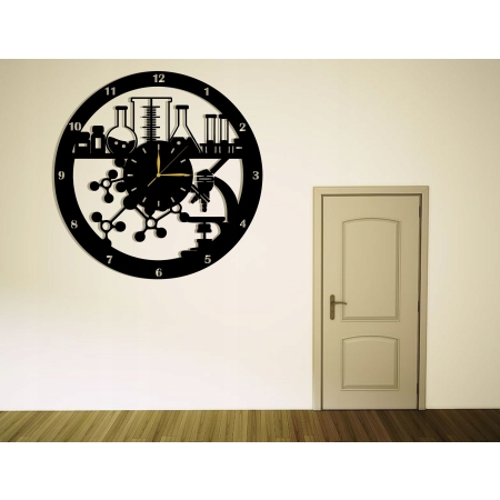 ZEGAR ŚCIENNY DLA NAUCZYCIELA CHEMII CHEMIKA DO LABORATORIUM PREZENT