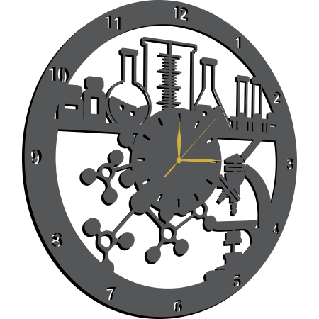 ZEGAR ŚCIENNY DLA NAUCZYCIELA CHEMII CHEMIKA DO LABORATORIUM PREZENT