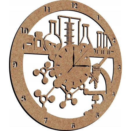 ZEGAR ŚCIENNY DLA NAUCZYCIELA CHEMII CHEMIKA DO LABORATORIUM PREZENT
