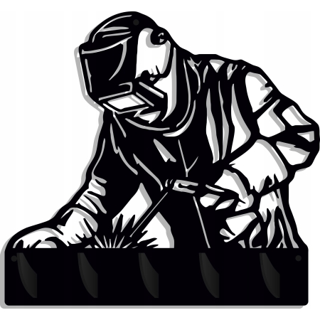 Wieszak ścienny prezent dla spawacza blacharza na ubrania duży czarny