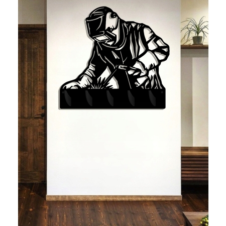 Wieszak ścienny prezent dla spawacza blacharza na ubrania duży czarny