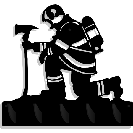 Wieszak na ubrania ścienny prezent dla Strażaka ze strażą OSP duży czarny