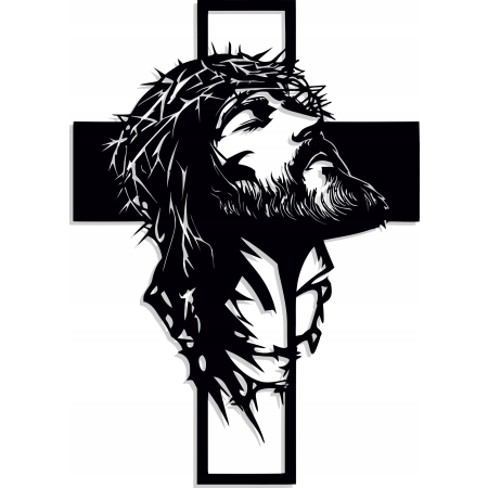 KRZYŻ Z JEZUSEM NA ŚCIANĘ JEZUS W KORONIE CIERNIOWEJ