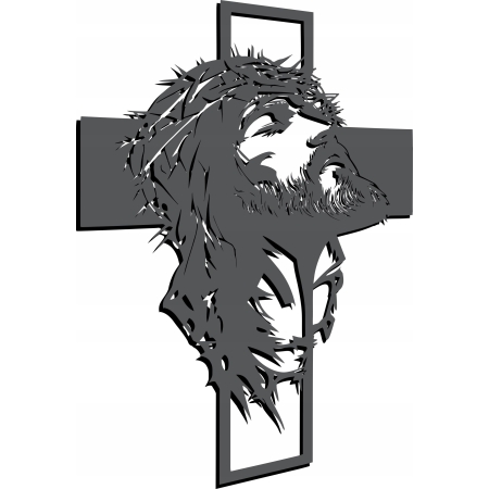 KRZYŻ Z JEZUSEM NA ŚCIANĘ JEZUS W KORONIE CIERNIOWEJ