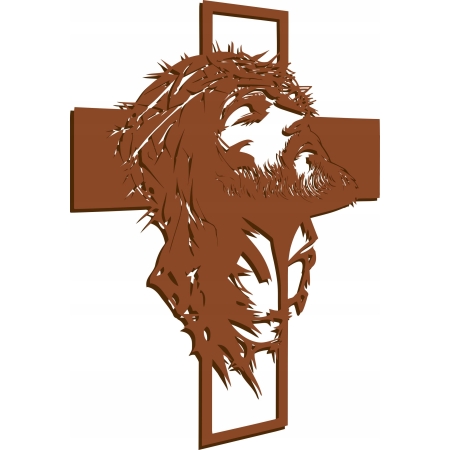 KRZYŻ Z JEZUSEM NA ŚCIANĘ JEZUS W KORONIE CIERNIOWEJ