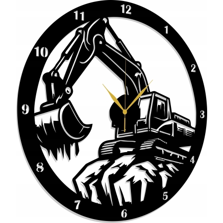 ZEGAR ŚCIENNY Z KOPARKĄ DLA OPERATORA KOPARKI FIRMY BUDOWLANEJ PREZENT