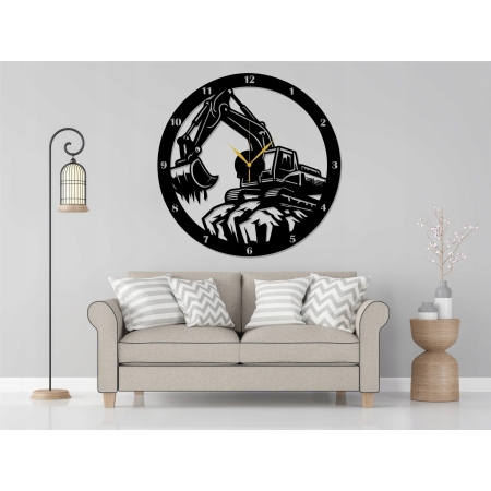 ZEGAR ŚCIENNY Z KOPARKĄ DLA OPERATORA KOPARKI FIRMY BUDOWLANEJ PREZENT