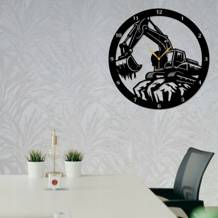 ZEGAR ŚCIENNY Z KOPARKĄ DLA OPERATORA KOPARKI FIRMY BUDOWLANEJ PREZENT