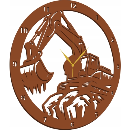 ZEGAR ŚCIENNY Z KOPARKĄ DLA OPERATORA KOPARKI FIRMY BUDOWLANEJ PREZENT
