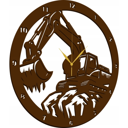 ZEGAR ŚCIENNY Z KOPARKĄ DLA OPERATORA KOPARKI FIRMY BUDOWLANEJ PREZENT