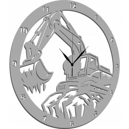 ZEGAR ŚCIENNY Z KOPARKĄ DLA OPERATORA KOPARKI FIRMY BUDOWLANEJ PREZENT