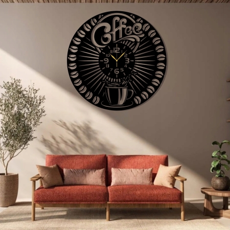 ZEGAR ŚCIENNY DO KUCHNI KAWIARNI PALARNI KAWY PREZENT DLA BARISTY 3D