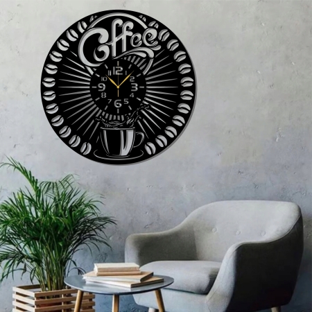 ZEGAR ŚCIENNY DO KUCHNI KAWIARNI PALARNI KAWY PREZENT DLA BARISTY 3D
