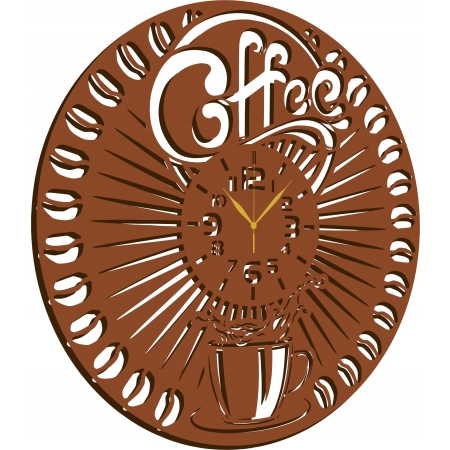 ZEGAR ŚCIENNY DO KUCHNI KAWIARNI PALARNI KAWY PREZENT DLA BARISTY 3D