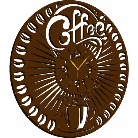 ZEGAR ŚCIENNY DO KUCHNI KAWIARNI PALARNI KAWY PREZENT DLA BARISTY 3D