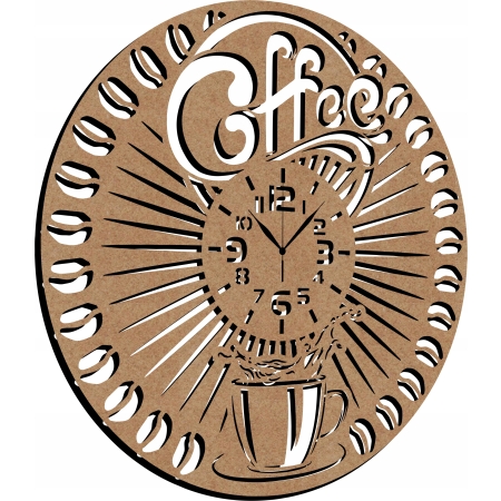 ZEGAR ŚCIENNY DO KUCHNI KAWIARNI PALARNI KAWY PREZENT DLA BARISTY 3D