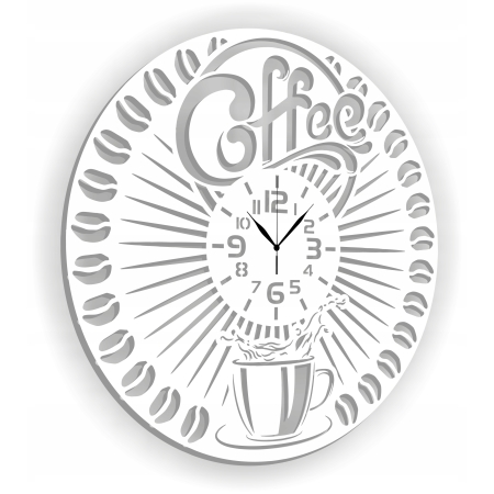ZEGAR ŚCIENNY DO KUCHNI KAWIARNI PALARNI KAWY PREZENT DLA BARISTY 3D