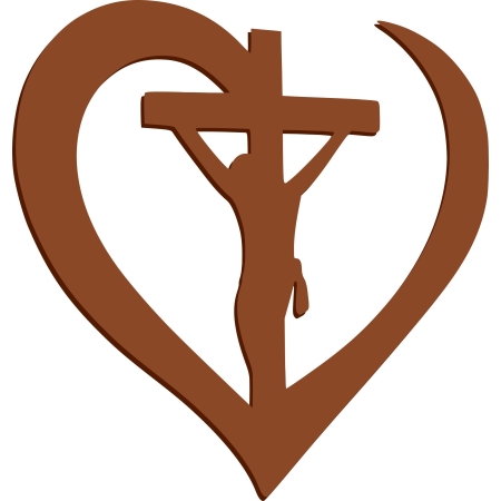 KRZYŻ Z JEZUSEM NA ŚCIANĘ OBRAZ Krzyż Serce do SYPIALNI