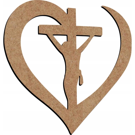 KRZYŻ Z JEZUSEM NA ŚCIANĘ OBRAZ Krzyż Serce do SYPIALNI