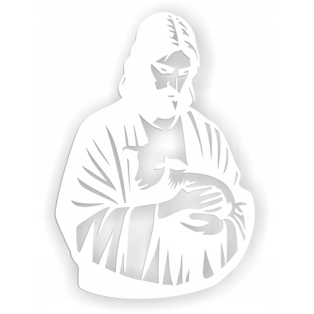 JEZUS Z OWIECZKĄ NA ŚCIANĘ Jezus dobry pasterz Nowoczesny AŻUROWY OBRAZ