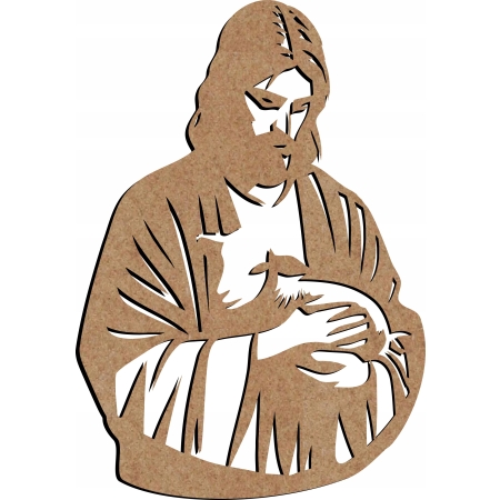 JEZUS Z OWIECZKĄ NA ŚCIANĘ Jezus dobry pasterz Nowoczesny AŻUROWY OBRAZ