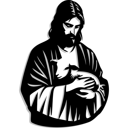 JEZUS Z OWIECZKĄ NA ŚCIANĘ Jezus dobry pasterz Nowoczesny AŻUROWY OBRAZ