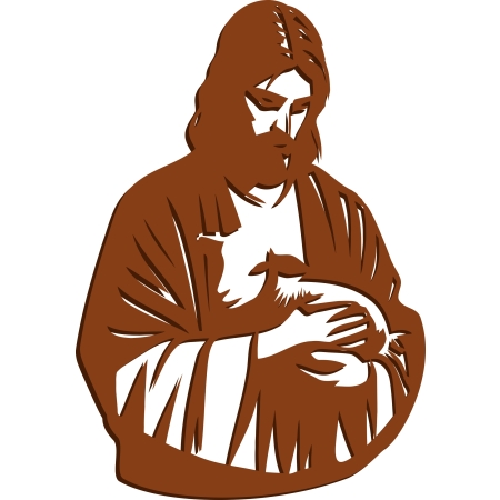 JEZUS Z OWIECZKĄ NA ŚCIANĘ Jezus dobry pasterz Nowoczesny AŻUROWY OBRAZ