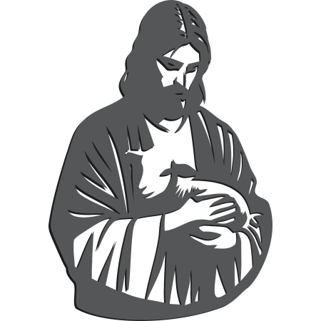 JEZUS Z OWIECZKĄ NA ŚCIANĘ Jezus dobry pasterz Nowoczesny AŻUROWY OBRAZ