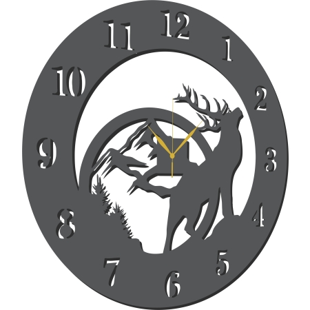 ZEGAR DLA LEŚNICZEGO MYŚLIWEGO Z LASEM motyw myśliwski