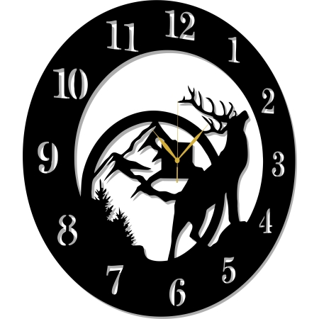 ZEGAR DLA LEŚNICZEGO MYŚLIWEGO Z LASEM motyw myśliwski