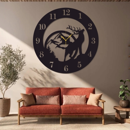 ZEGAR DLA LEŚNICZEGO MYŚLIWEGO Z LASEM motyw myśliwski