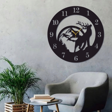 ZEGAR DLA LEŚNICZEGO MYŚLIWEGO Z LASEM motyw myśliwski