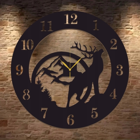 ZEGAR DLA LEŚNICZEGO MYŚLIWEGO Z LASEM motyw myśliwski