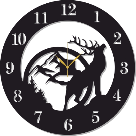 ZEGAR DLA LEŚNICZEGO MYŚLIWEGO Z LASEM motyw myśliwski