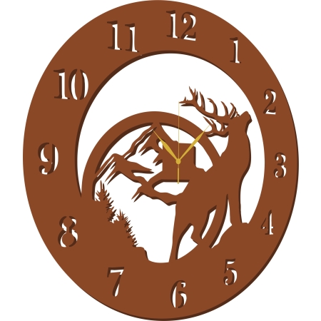 ZEGAR DLA LEŚNICZEGO MYŚLIWEGO Z LASEM motyw myśliwski