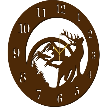 ZEGAR DLA LEŚNICZEGO MYŚLIWEGO Z LASEM motyw myśliwski